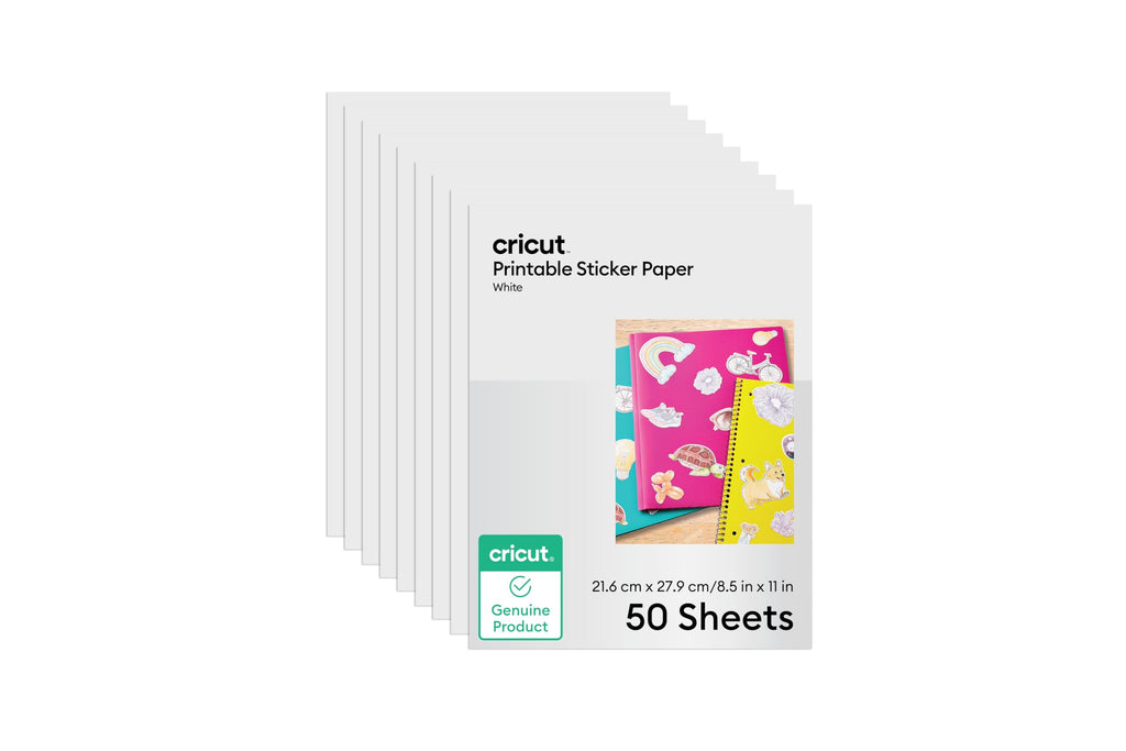 Cricut Printable Sticker Paper - 50 count, US Letter Size (8.5in x 11in)