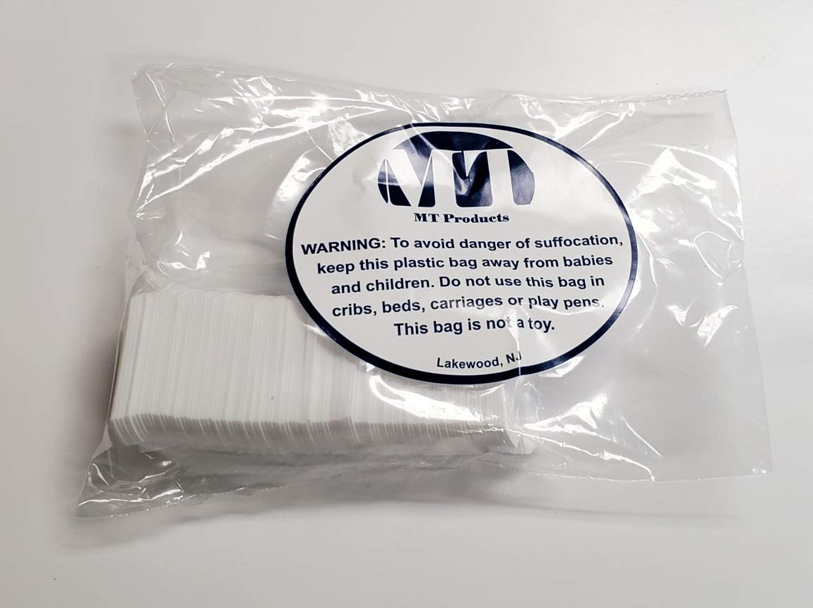 Disposable White Plastic Bread Clips 7/8 x 1 1/8 inches Keep Your Food Fresh After Opening by MT Products (100 Pieces)