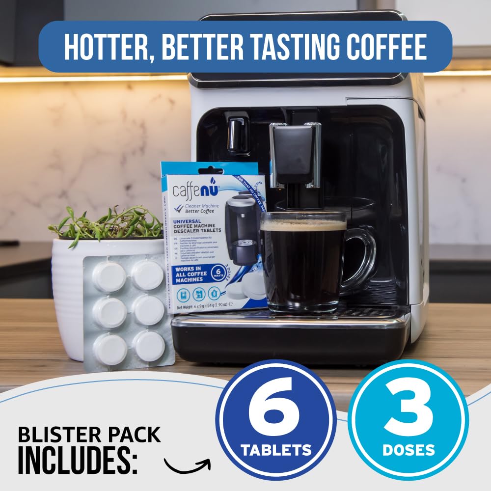 Descaling Tablets Pack of 6. Coffee Machine Descaler Tablets. Compatible with Jura, Mellita, Siemens, Phillips and Saeco. Remove Limescale & Build-up. Complete the Barista Kit