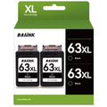 BAIINK Remanufactured Ink Cartridge Replacement for HP Ink 63 XL HP 63XL for 3830 4650 4652 4655 5252 5255 5258 4520 4512 1112 1110 3630 3632 2130 2132 Printer (Black 2-Pack)