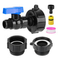 WADEO 330 275 Gallon IBC Tote Fittings, 3 Sizes IBC Tote Hose Adapter, 2.44" Fine, 2" Fine and 2" Coarse Thread, 3/4" Garden Hose Quick Connector
