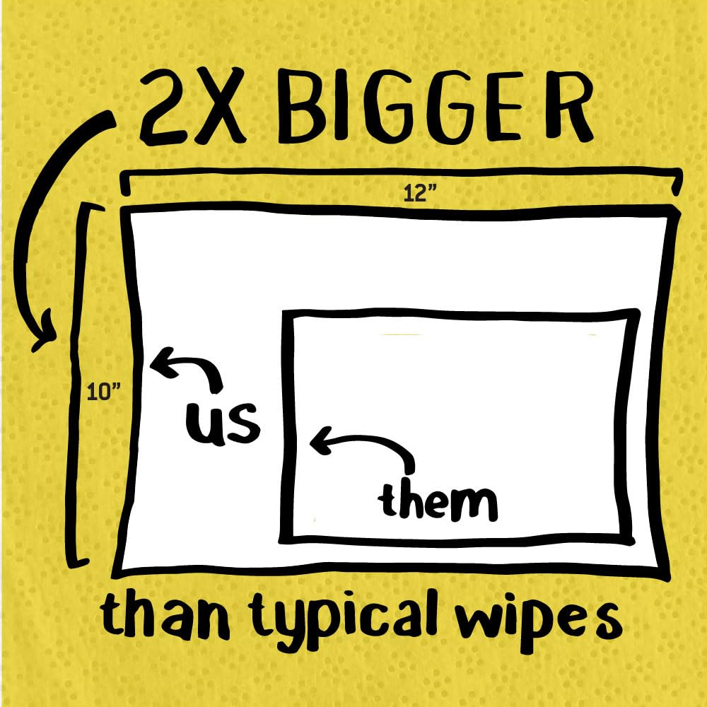 Tub O Towels TW90 Heavy-Duty 10" x 12" Size Multi-Surface Cleaning Wipes, 90 Count Per Canister