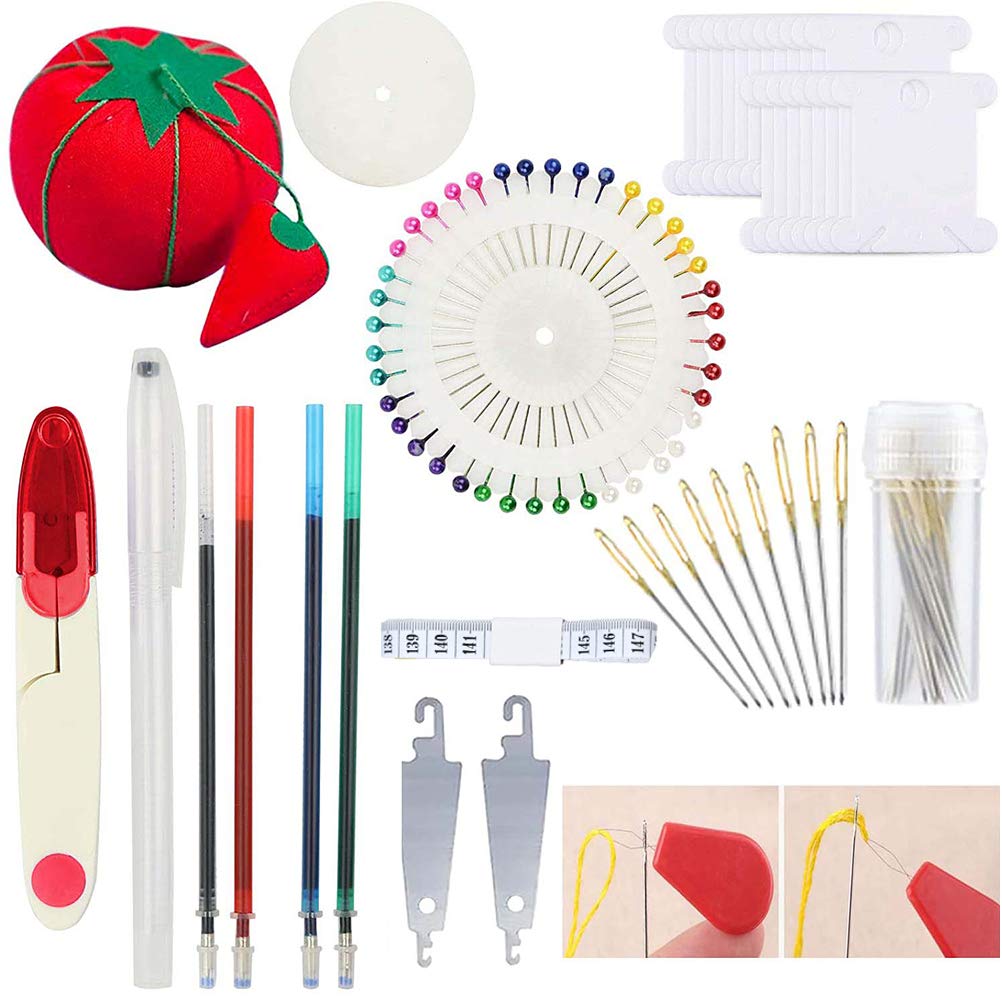Full Range Embroidery Starter Set Including 5 Pieces Bamboo Embroidery Hoops, 100 Colors Embroidery Threads, 2 Pieces Aida Cloth and Cross Stitch Tool Kit for Beginners (100 Embroidery Thread (New))