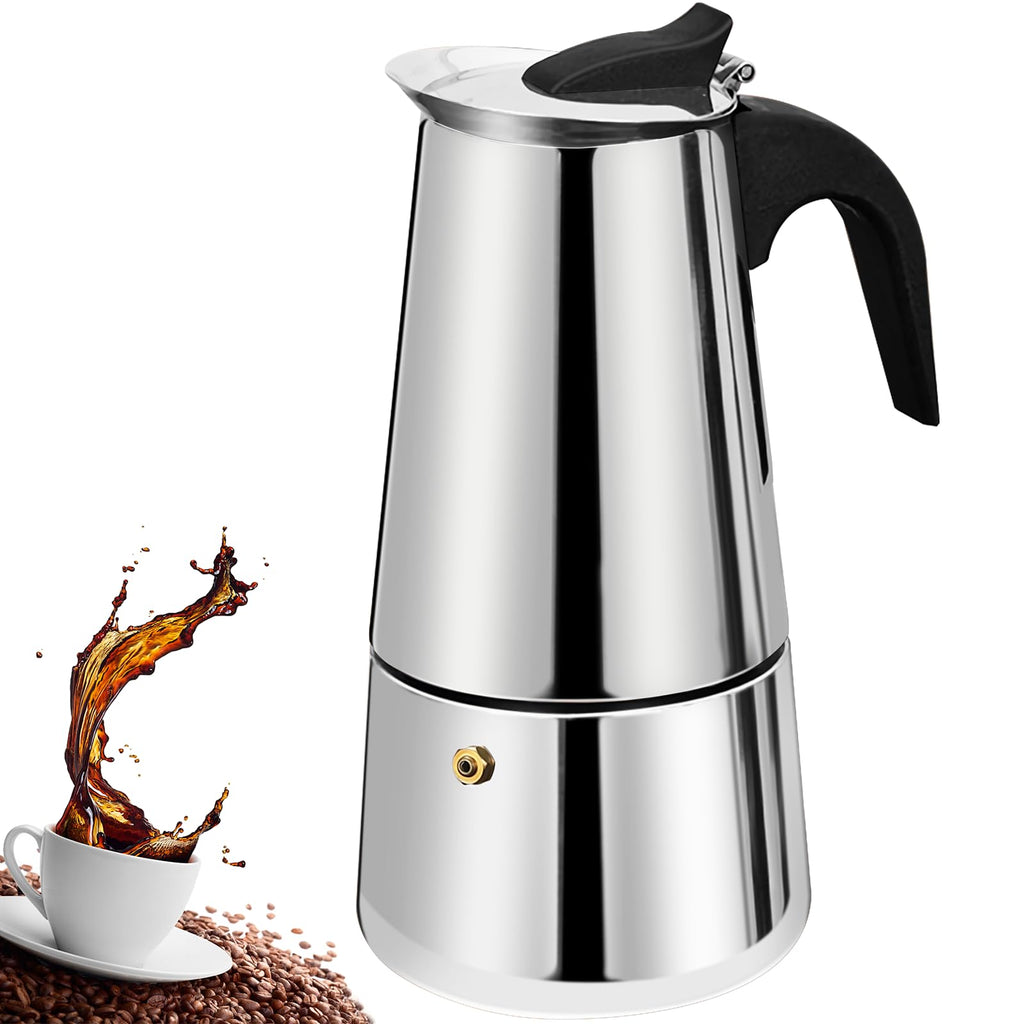DITOSH 12 Cup Stovetop Espresso Maker Stainless Steel Moka Pot Espresso Maker Percolator Italian Coffee Maker Capable Mocha Coffee Machine Cafe Classic Maker for Home & Camping 600ml 20oz