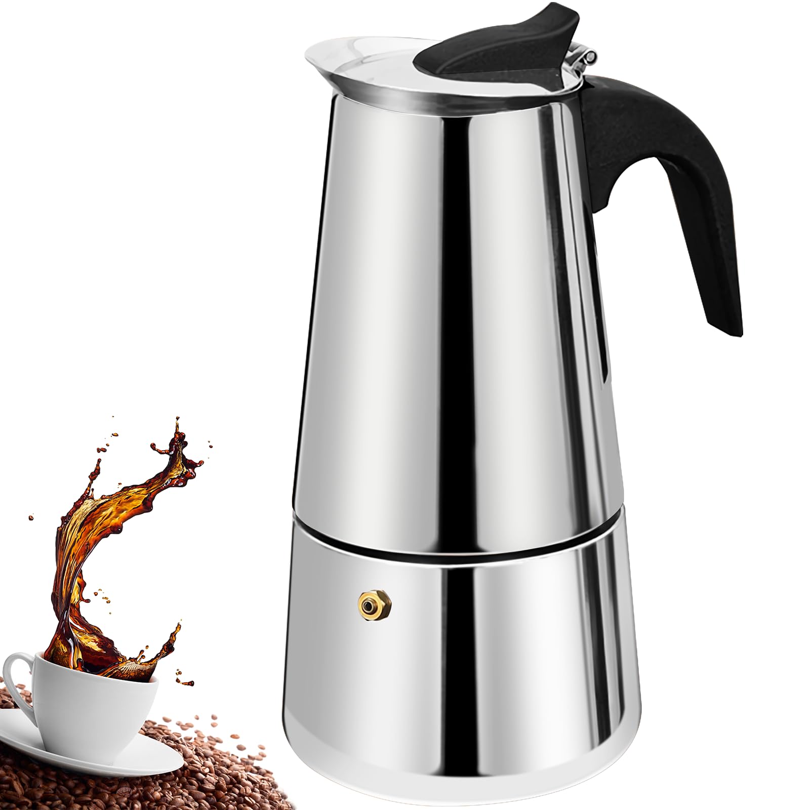 DITOSH 12 Cup Stovetop Espresso Maker Stainless Steel Moka Pot Espresso Maker Percolator Italian Coffee Maker Capable Mocha Coffee Machine Cafe Classic Maker for Home & Camping 600ml 20oz