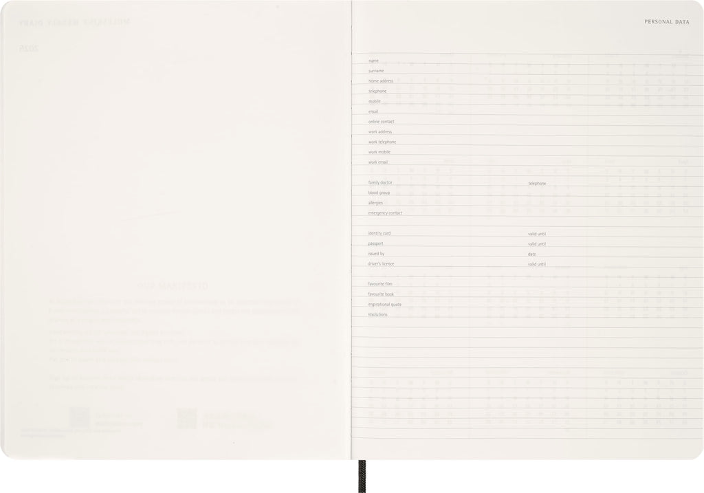 Moleskine 2026 15-Month Essential Planner, Soft Cover, Weekly Vertical, XXL (8.5" x 11"), Black, 144 pages