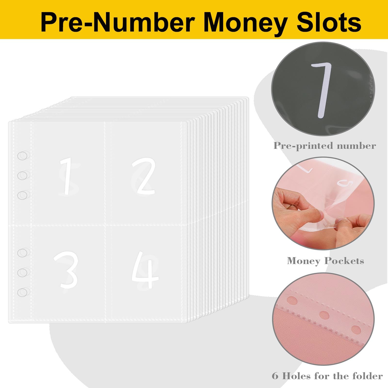 100 Envelopes Challenge Binder, Money Savings Challenges Book to Save $5,050 and $2,600 and $300, A5 Dinero Saving Planner Cash Budget Organizer, Black