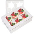 Jucoan 50 Pack Cupcake Box with Insert and Window Hold 6 Standard Cupcakes Muffins, Food Grade Cupcake Carrier Container, White Bakery Package Box for Pastry, Cookies, Small Cake, Party Dessert