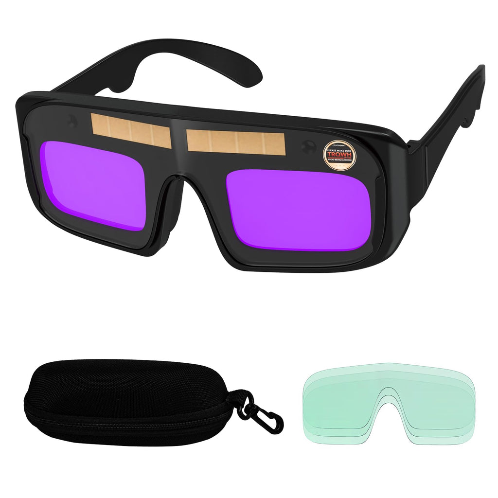 TRQWH Welding Glasses Auto Darkening Safety Goggles Solar True Color Welder Glasses Eyes Protective PC Lens Welder Mask Welding Helmet for TIG MIG ARC Weld Plasma Cut Grinding