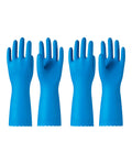 PACIFIC PPE Reusable Dishwashing Cleaning Gloves with Latex Free, Cotton Liner, Household, Kitchen Gloves, Blue, Large, 2Pairs
