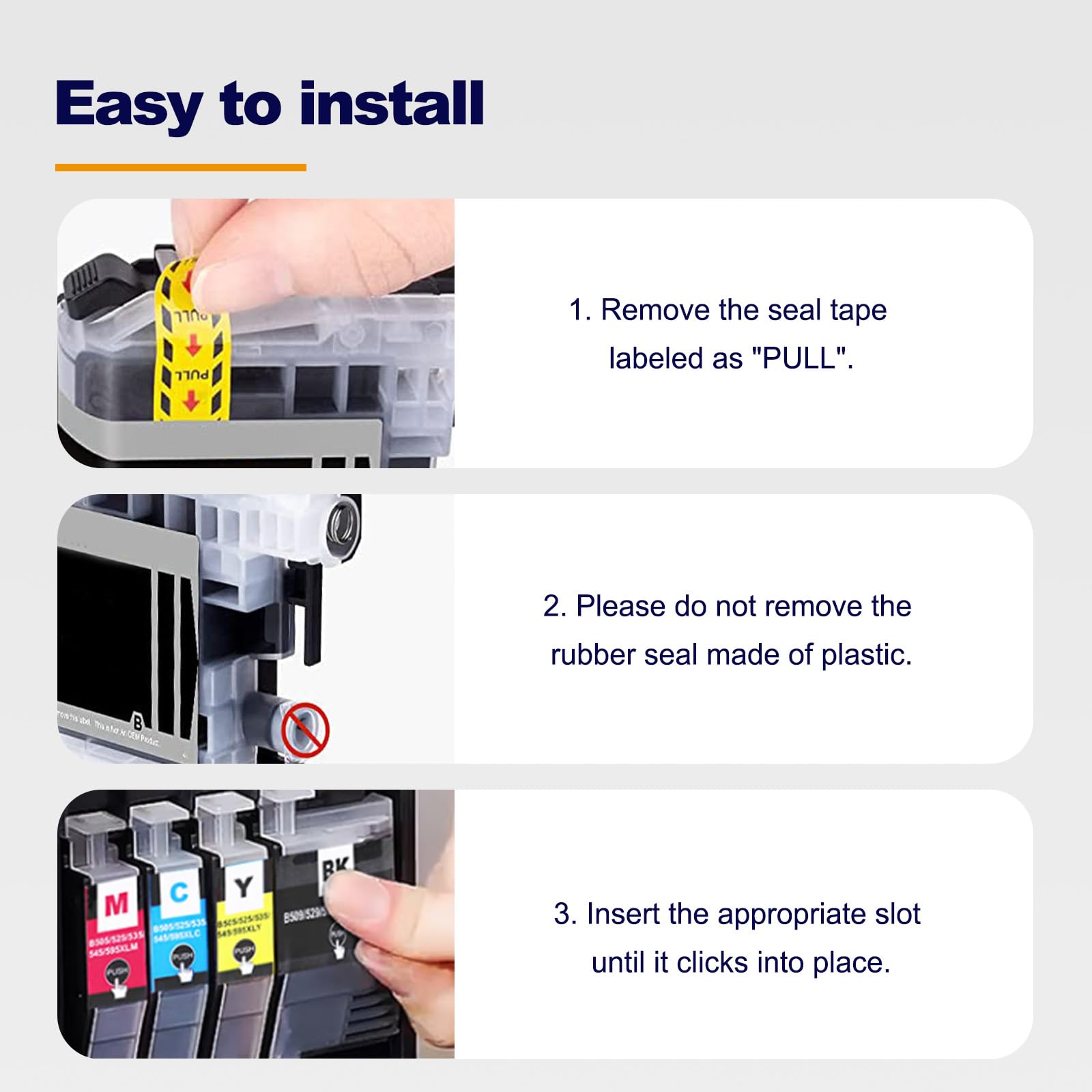 LC401XL Ink Cartridges Compatible for LC401 LC401XL Ink Cartridges for MFC-J1010DW MFC-J1012DW MFC-J1170DW MFC-J1800DW Printer High Yield (4-Pack, BK/C/M/Y)