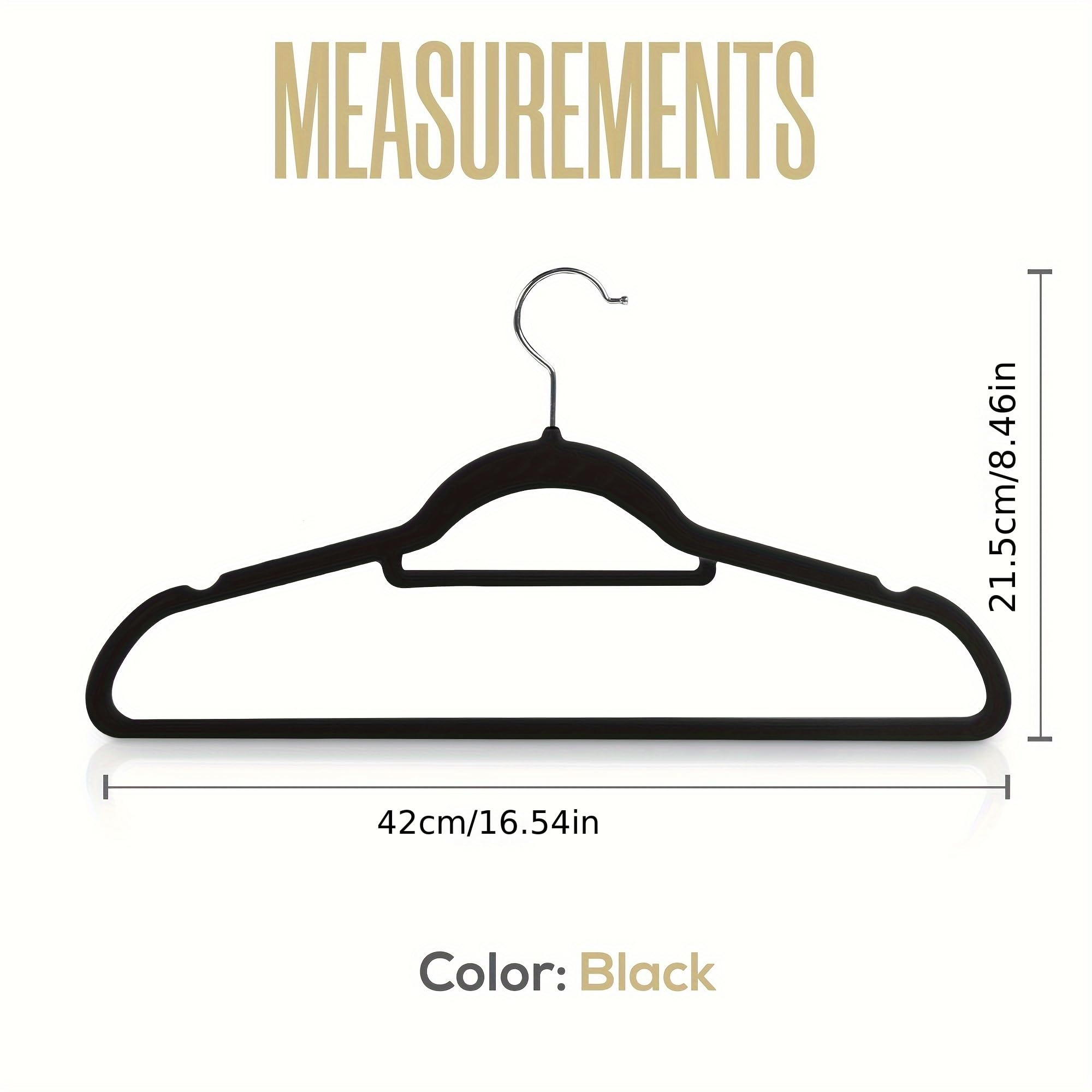 Livearty (TM) 50 Pack Black Velvet Cloth Hangers 50PCS Black Velvet Hangers with 360 Degree Rotatable Hook 16.5 in with Tie Bar Strong, Space Saving for Shirts, Jackets, Dresses for Adults