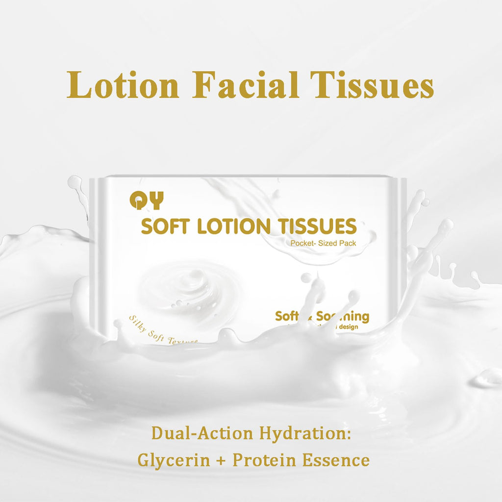 QingYa Lotion Facial Tissues, 20-Pack Ultra Soft 6-Ply Thicken,Travel Size Multipack Pocket Tissue, Hypoallergenic for Sensitive Skin and Babies, On-The-Go for Car, Purse, Office (20 Count-Pack of 20)