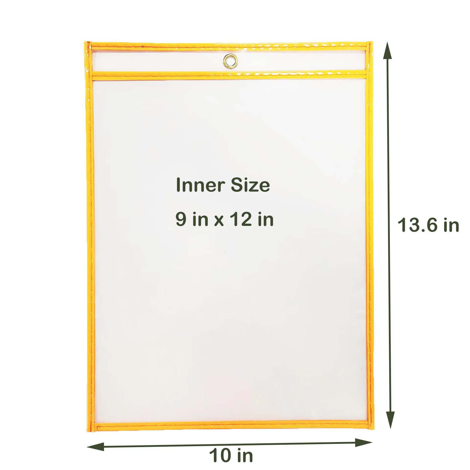 iMyself 30 Pack Dry Erase Pocket Sleeves, Rewritable Transparent and Durable Pocket Protector for Classroom Decor, Classroom Organization, School Supplies, Random 5 Color