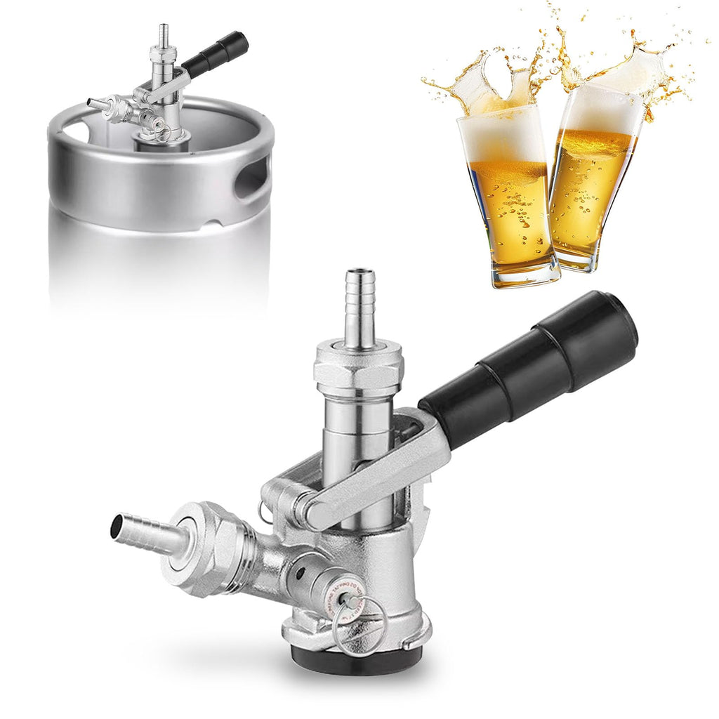 AGJIQ D Type Keg Coupler, Beer Keg Coupler with D Type System & Safety Pressure Relief Valve, Compatible with Sankey D Keg Tap Dispenser & Draft Beer Dispenser