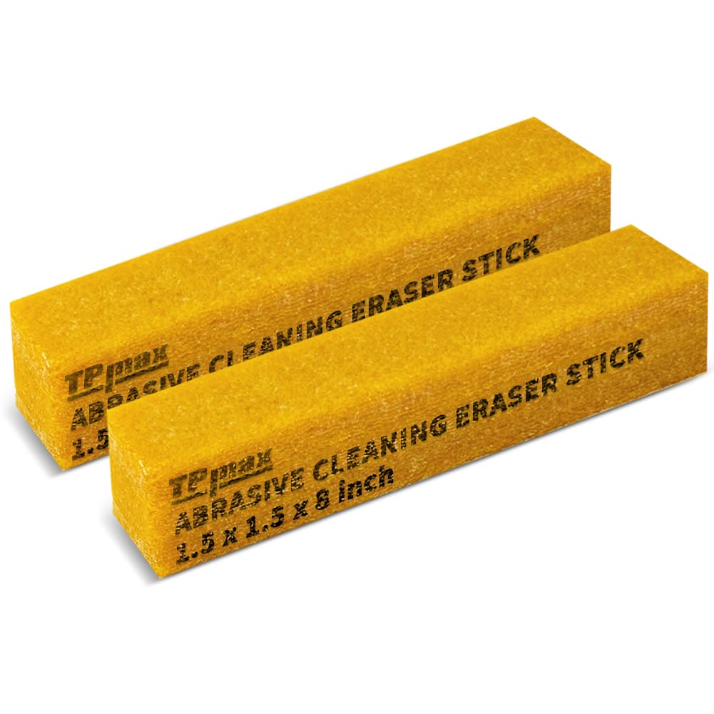 1-1/2" x 1-1/2" x 8" Inch Abrasive Cleaning Eraser Stick - 2 Packs for Cleaning Abrasive Sanding Belts & Sanding Discs Sandpaper Rough Tape, Skateboard and Shoes Natural Rubber Build