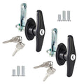MOYIC 1 Pair Heavy Duty RV T-Handle Locks with Keys, Metal Truck Cap Locks, Universal Replacement T-Handle Locks for RV, Truck, Camper, Trailer (Left & Right)