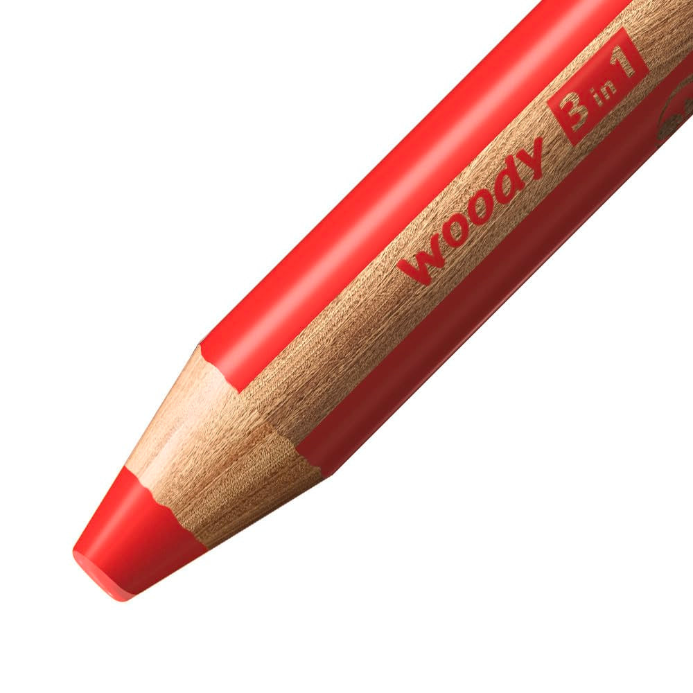STABILO Multi-Talented Pencil woody 3 in 1 - ARTY - Pack of 10 - Assorted Colours with Sharpener