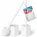 FORASTO 2Pack Toilet Bowl Brush and Holder Set - Toilet Scrubber Brush,Cleaning Brush,Bathroom Decor,Household Essentials,Cleaning Supplies,Home Essentials,Pearl White