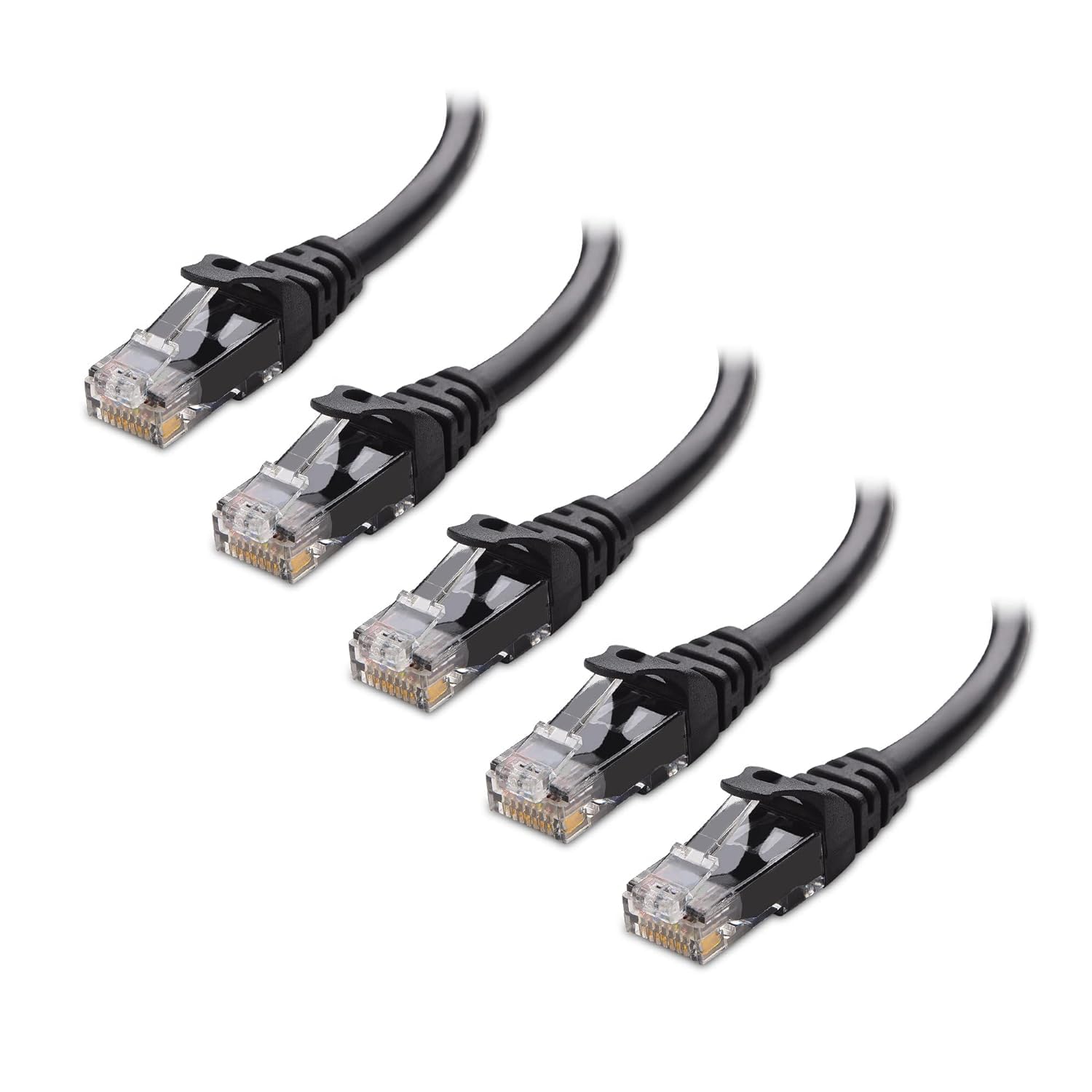 Cable Matters 5-Pack Snagless Cat6 Ethernet Cable 5ft (Cat6 Cable/Cat 6 Cable) in Black 5 Feet - Available 1FT - 10FT in Length