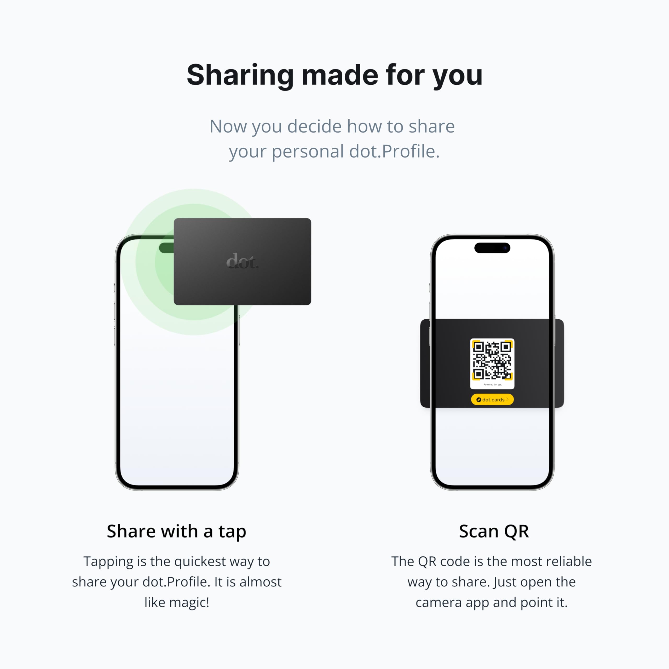 dot. Card - Digital Business Card - Tap Compatible with iPhone & Android (Black)