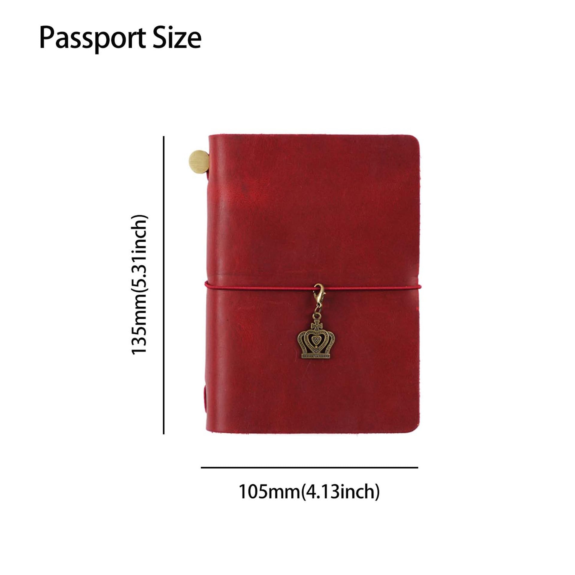 AIGUONIU Genuine Leather TN Travel Notebook Protective Cover Journal Sketchbook Planner Agenda Diary Personal Organizers Noteboo (Red Passport)