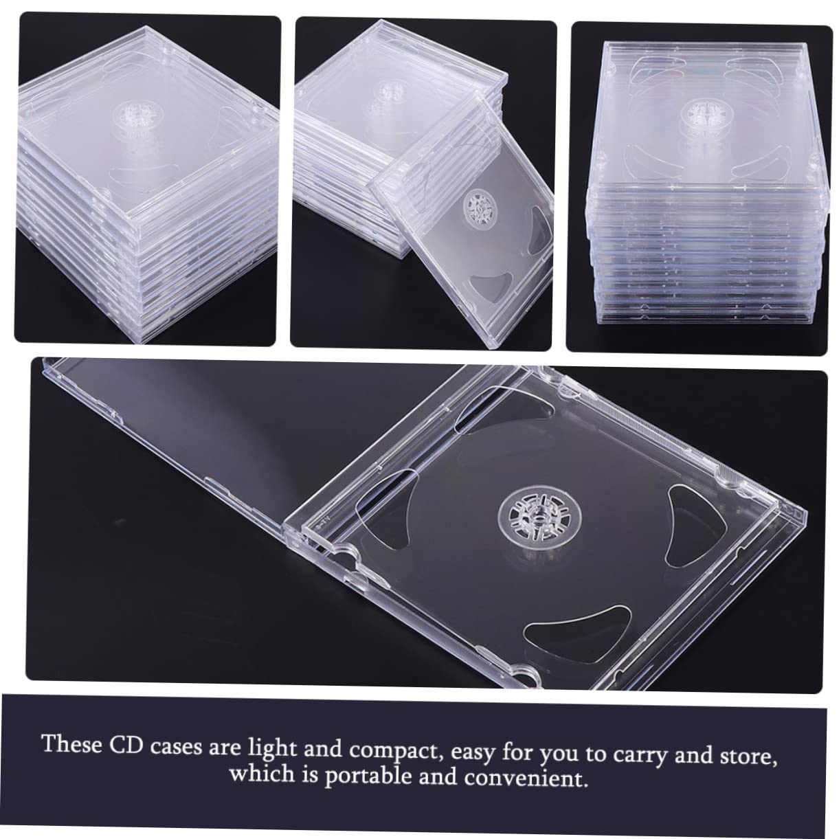 Cabilock Double Cd Jewel Cases Transparent DVD Holders Clear Cd Storage Cases for Compact Disc Protection and Portable Organization