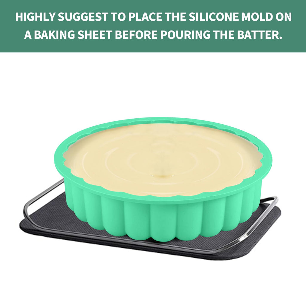 10Inch Charlotte Cake Pan Silicone,Nonstick Round Silicone Baking Mold,Round Silicone Cake Molds for Cheesecake,Strawberry Shortcake Brownie Tart Pie