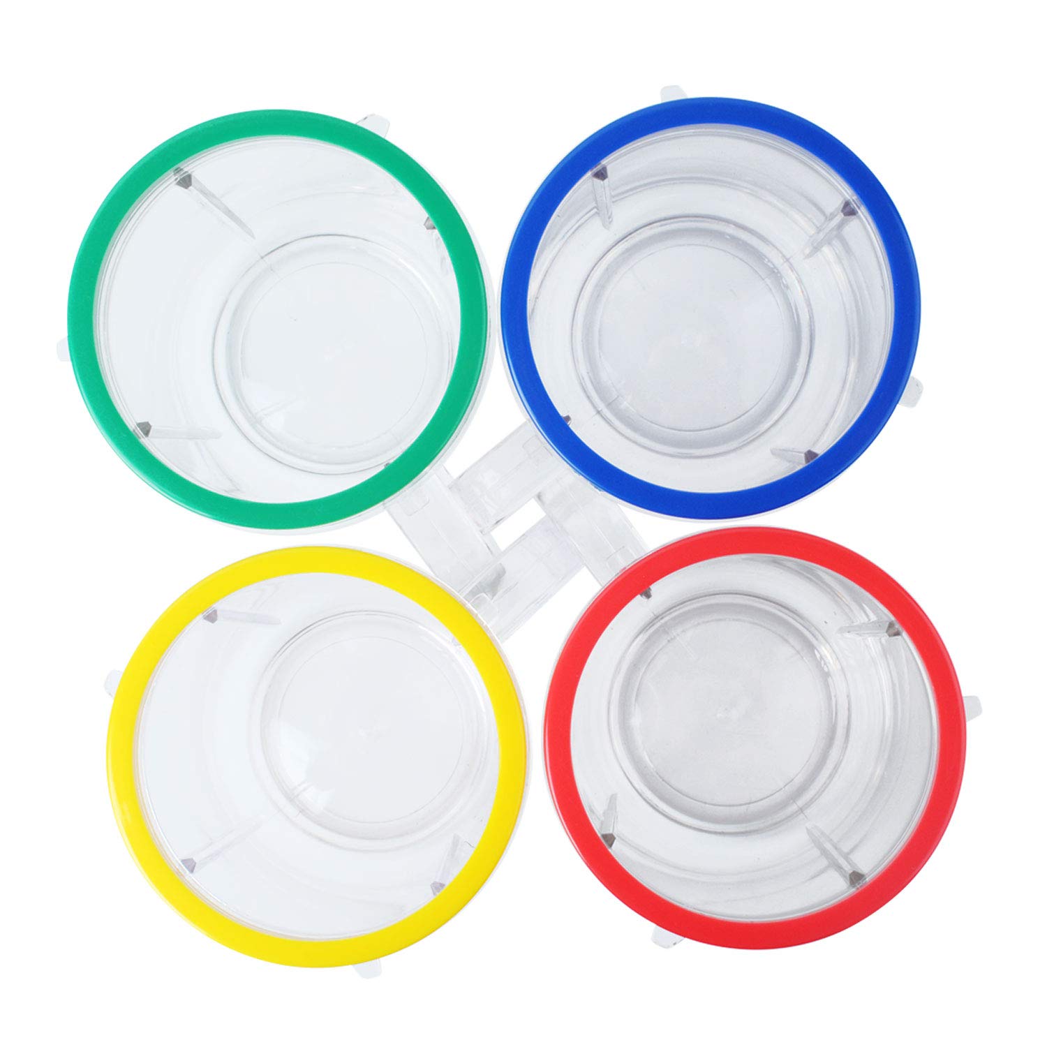 16oz Cups Compatible with Original Magic Bullet Blender Juicer 250W MB-1001 Party Cups Mugs with Colored Lip Rings,No Lids(Pack of 4)