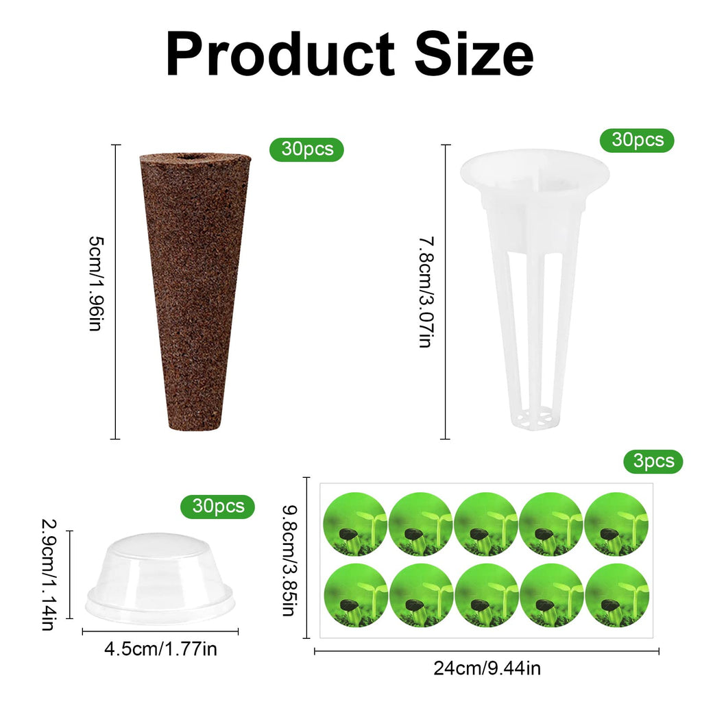 120 Pcs Seed Pods Kit for Aerogarden, Hydroponic Grow Anything Kit for Seed Starting System with 30 Grow Sponges,30 Grow Baskets, 30 Pod Labels,30 Planting Domes