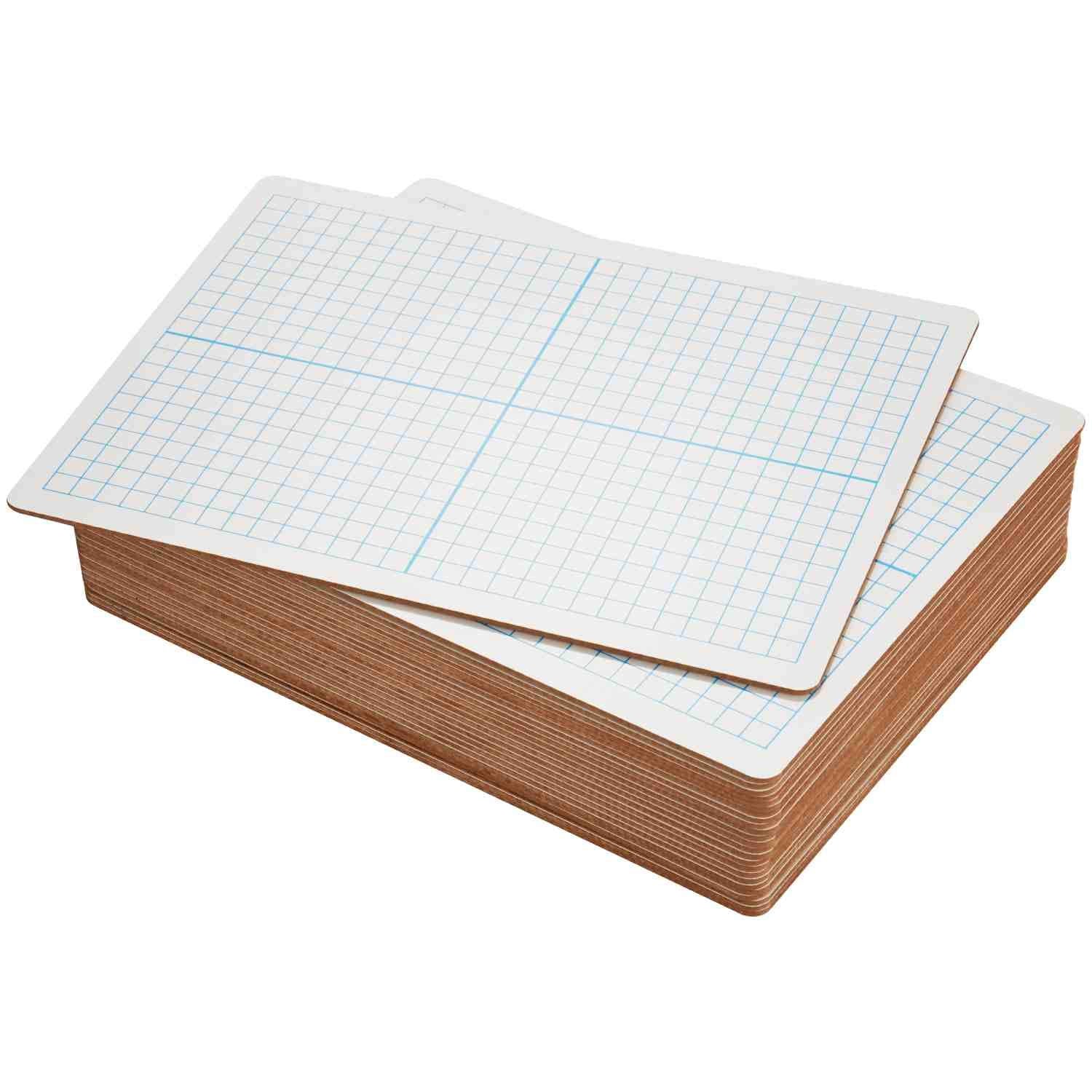 Dry Erase Lapboards with Grid Lines - Pack of 25 Graph Whiteboard Set - 9x12 - Student Single Sided - Improve Children's Classroom Learning with Portable White Boards