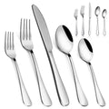 Flatware Set, 20-Piece Cutlery Set for 4, Stainless Steel Premium Silverware Sets with Forks Spoons Knife, MASSUGAR Utensils Set, Dishwasher Safe