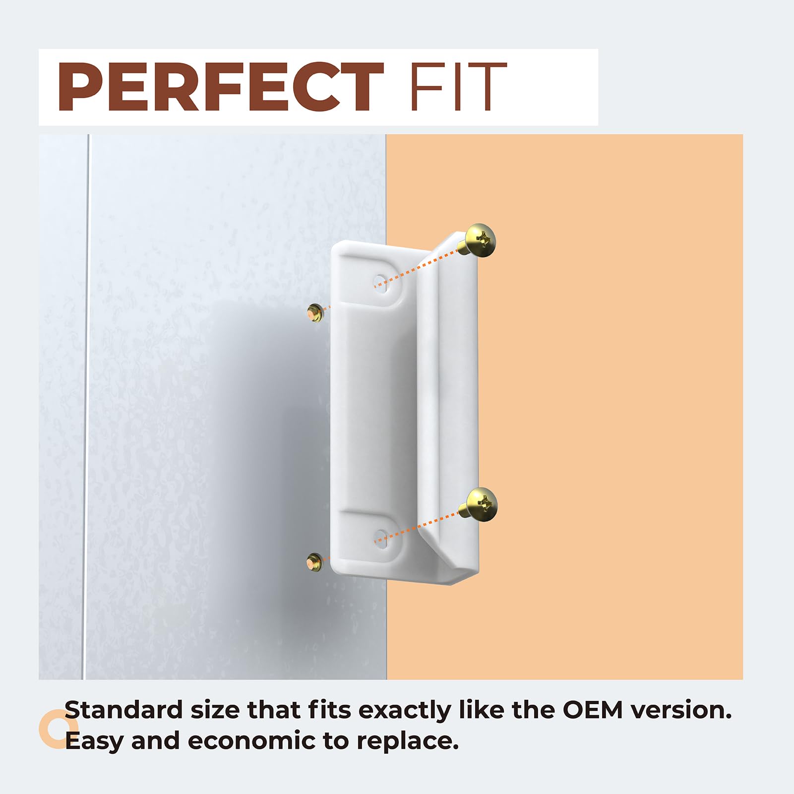 Xinafan DK100-A Door TuneUp Kit Compatible with Arrow Storage, Outdoor Slider Door Handle Replacement Parts for Shed Sliding Doors, Door Hardware Kit for Arrow Warehouse, White Handle