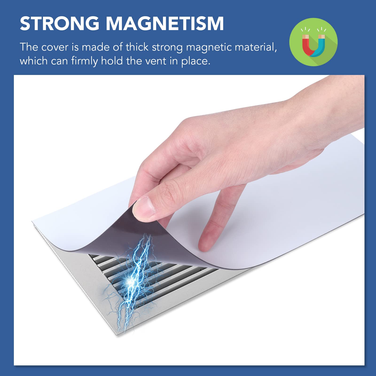 DIYMAG 4Pack Strong Magnetic Vent Covers, Vent Covers for Home Floor Standard Air Registers, 5.5 inch X 12 inch Air Vent Covers for Floor Wall and Ceiling Registers, Home and RV, HVAC