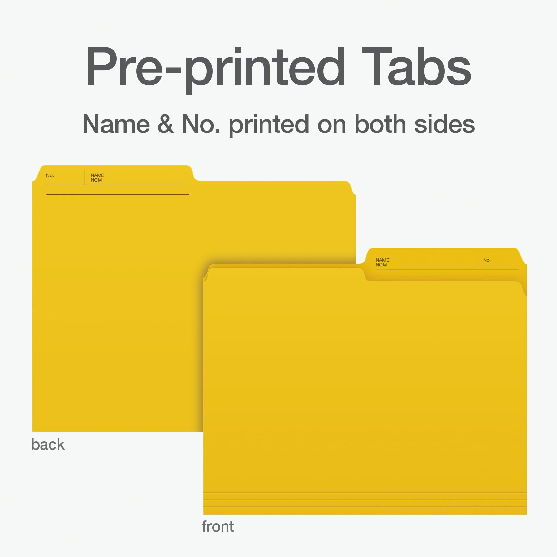 Pendaflex Colour File Folders, 1/2 Cut Tab, Letter, Yellow, 100/Box