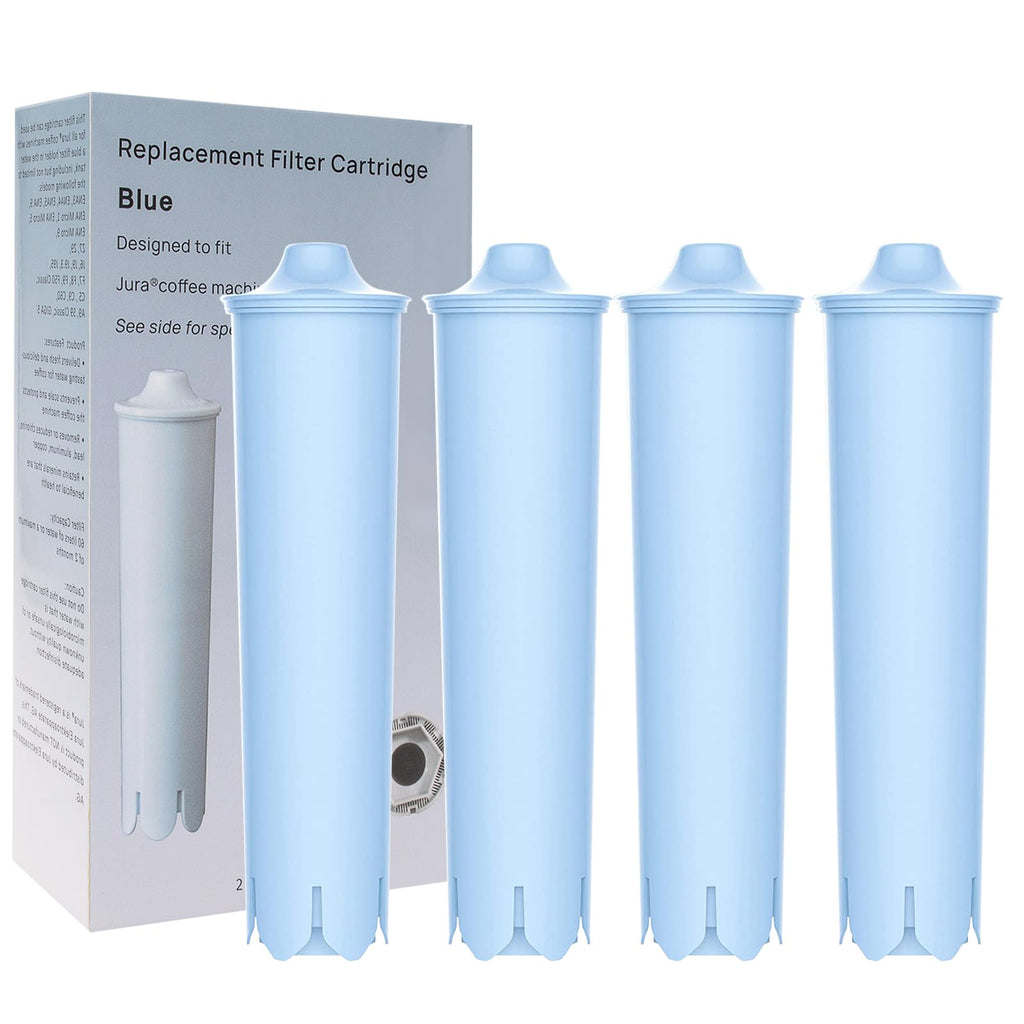 Bewafia Blue Filter Replacement for Jura Claris Blue Capresso Clearyl Coffee Machine Water Filter,4 Pack