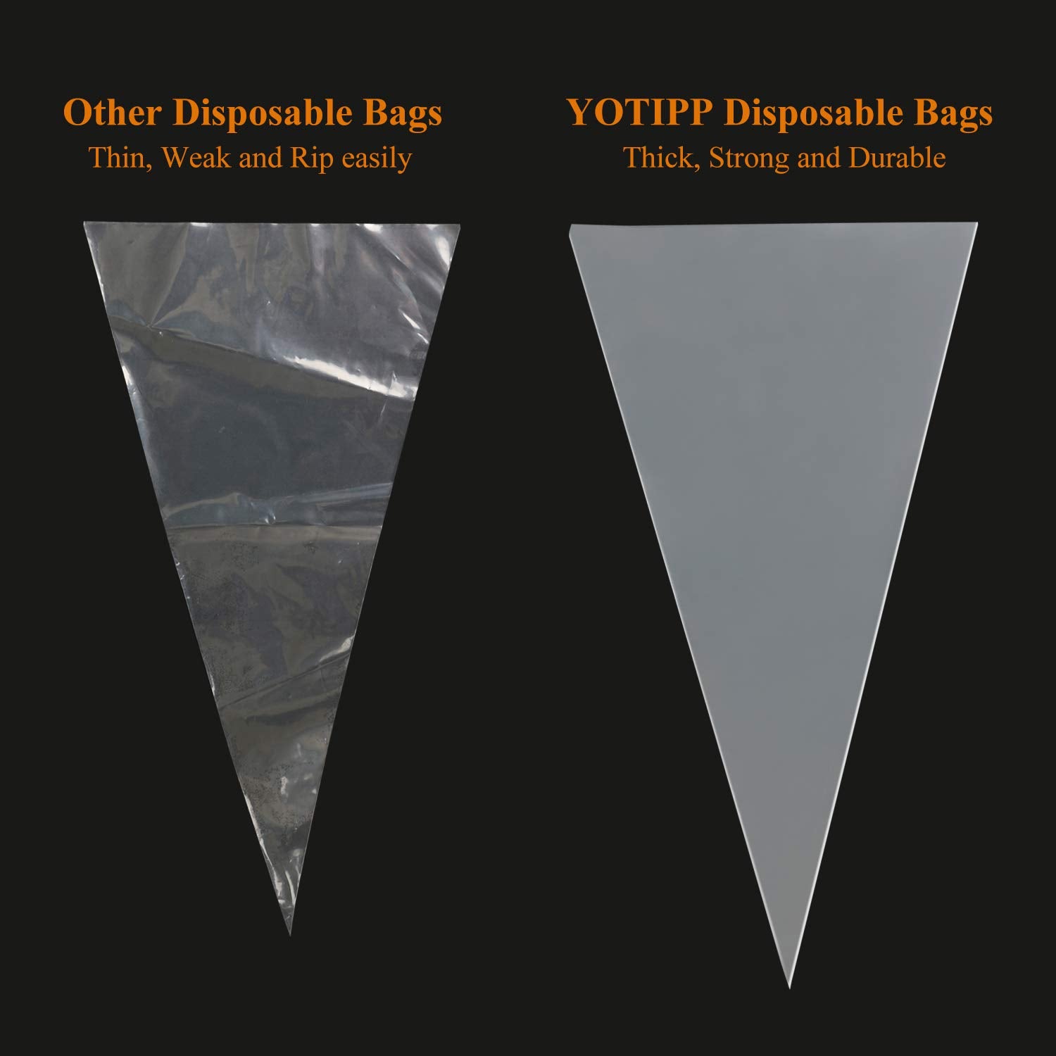 YOTIPP Extra Thick 100 Pack 18 Inch Disposable Piping Bag Pastry Icing Bag Cake Decorating Bags Large Size