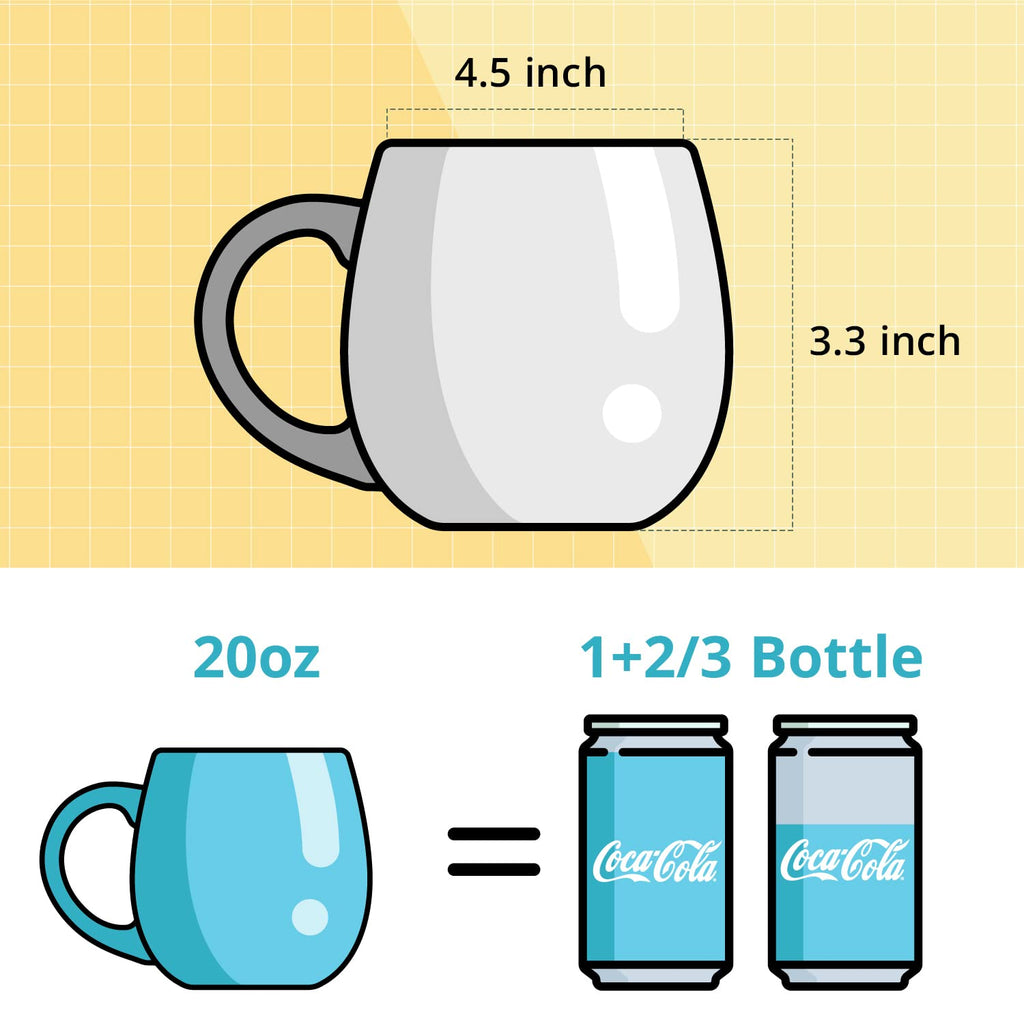 LIFVER 20 Ounces Coffee Mugs Set of 4, Large Coffee Mugs with Color on Inside, Speckled Big White Mugs with Large Handles for Coffee, Tea, Hot Cocoa, Christmas Gifts for Women Men Jumbo Soup Mugs Microwavable