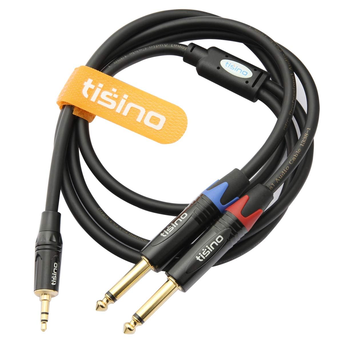 TISINO 1/8 to 1/4 Stereo Cable, 1/8 Inch TRS Stereo to Dual 1/4 inch TS Mono Y-Splitter Cable 3.5mm Aux Mini Jack to Jack Breakout Cord for Smartphone, CD Player, Speakers, Amplifiers - 3.3feet