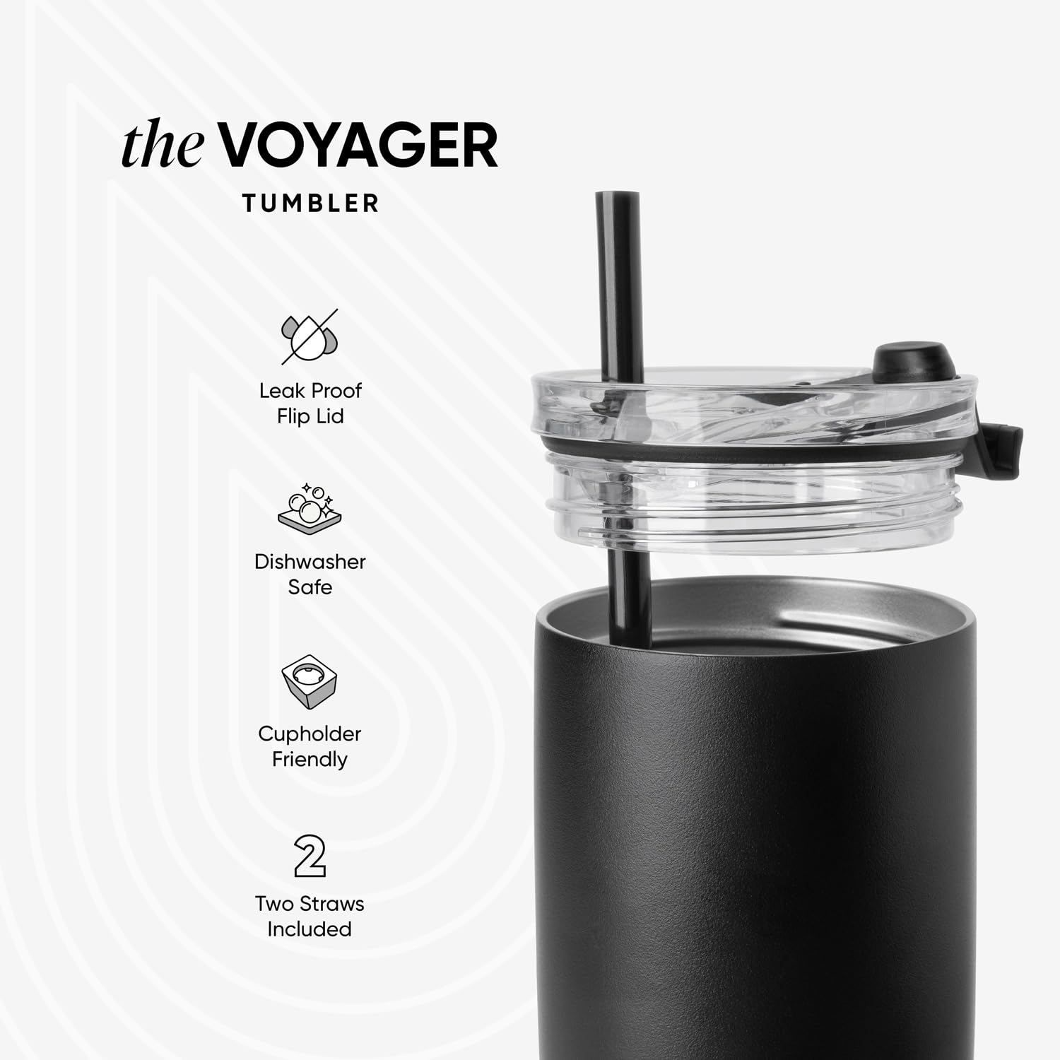 Simple Modern Travel Coffee Mug Tumbler with Flip Lid | Insulated Stainless Steel Iced Coffee Cup | Gifts for Women & Men | Voyager Collection | 470ml | Almond Birch