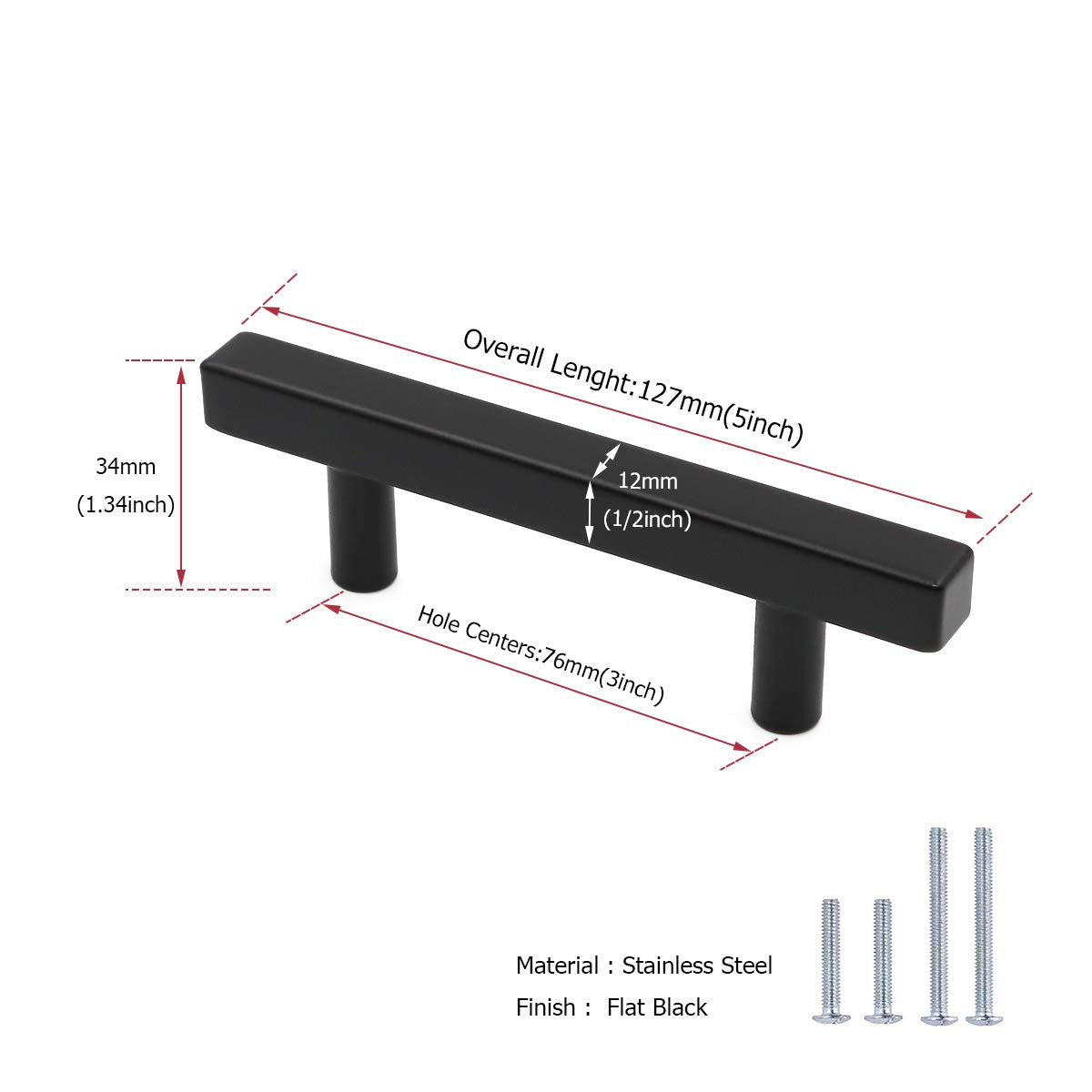 homdiy (15 Pack) Black Cabinet Pulls 3 inch Kitchen Cabinet Handle - HDJ22BK Matte Black Drawer Pulls Kitchen Cupboard Handles