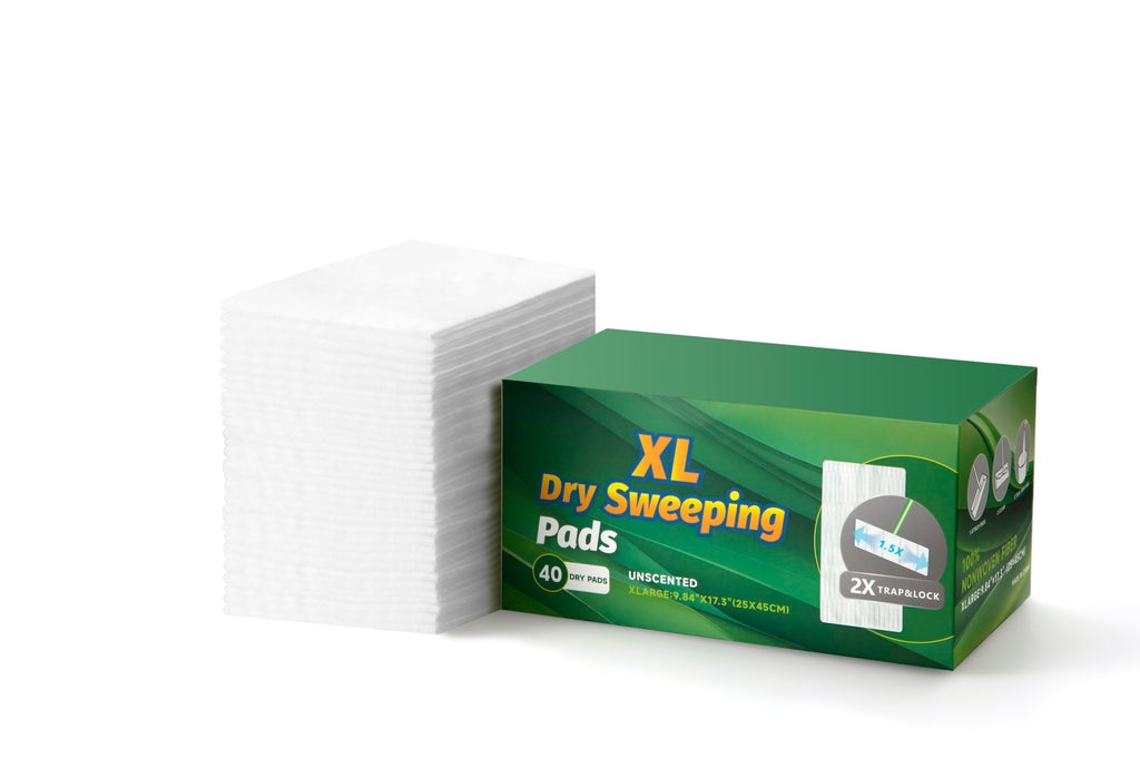 PEACHICHA XL Dust Sweeping Cloths Dry Mop Pads For XL Sweeper Disposable X Large Floor Cleaning Mop Refills, 9.84x17.71 Inch, 40 Count