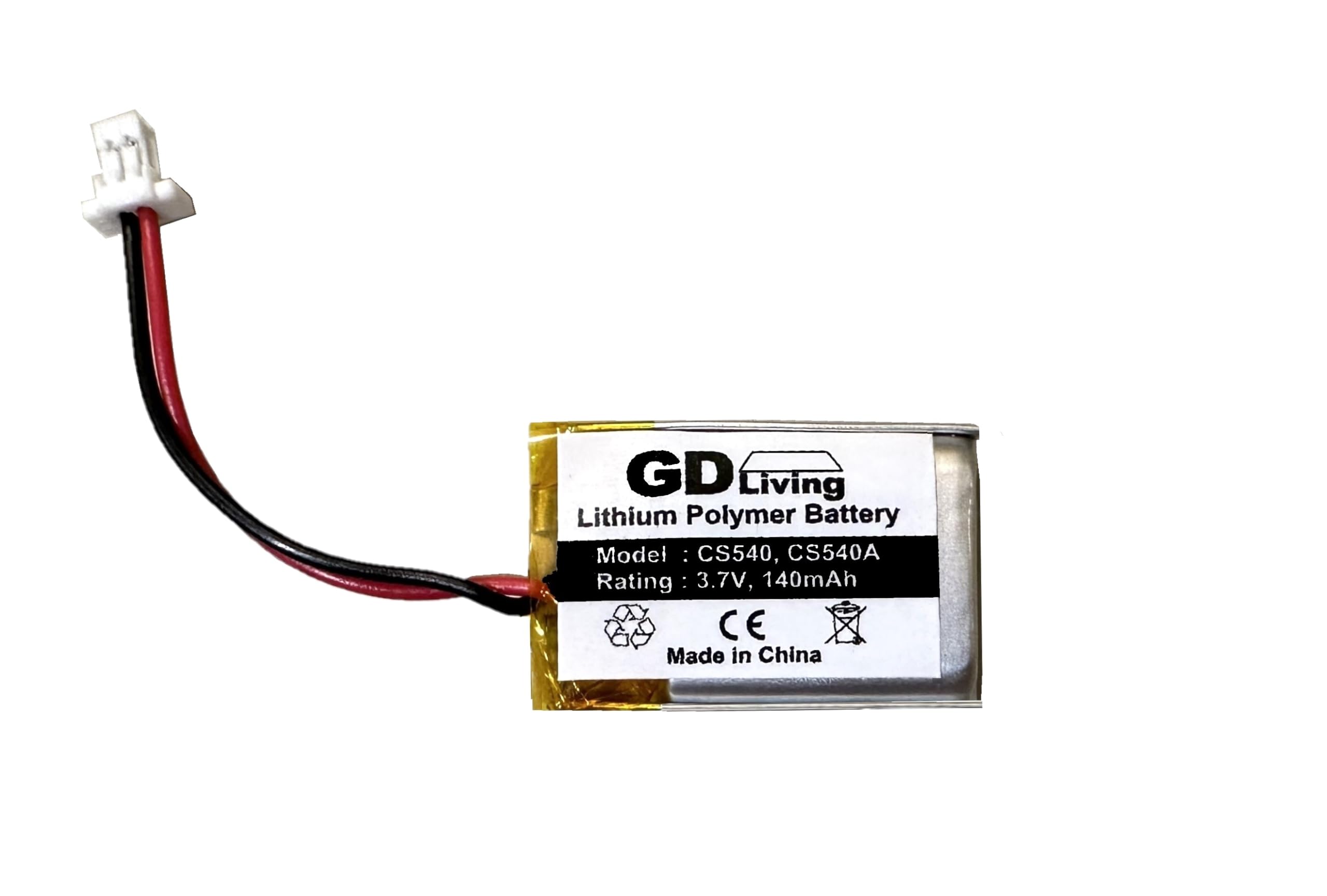 2 Pack of ‘GD Living’ Replacement Battery for Plantronics Wireless Headset CS540, CS540A, C054, 86180-01, 84479-01