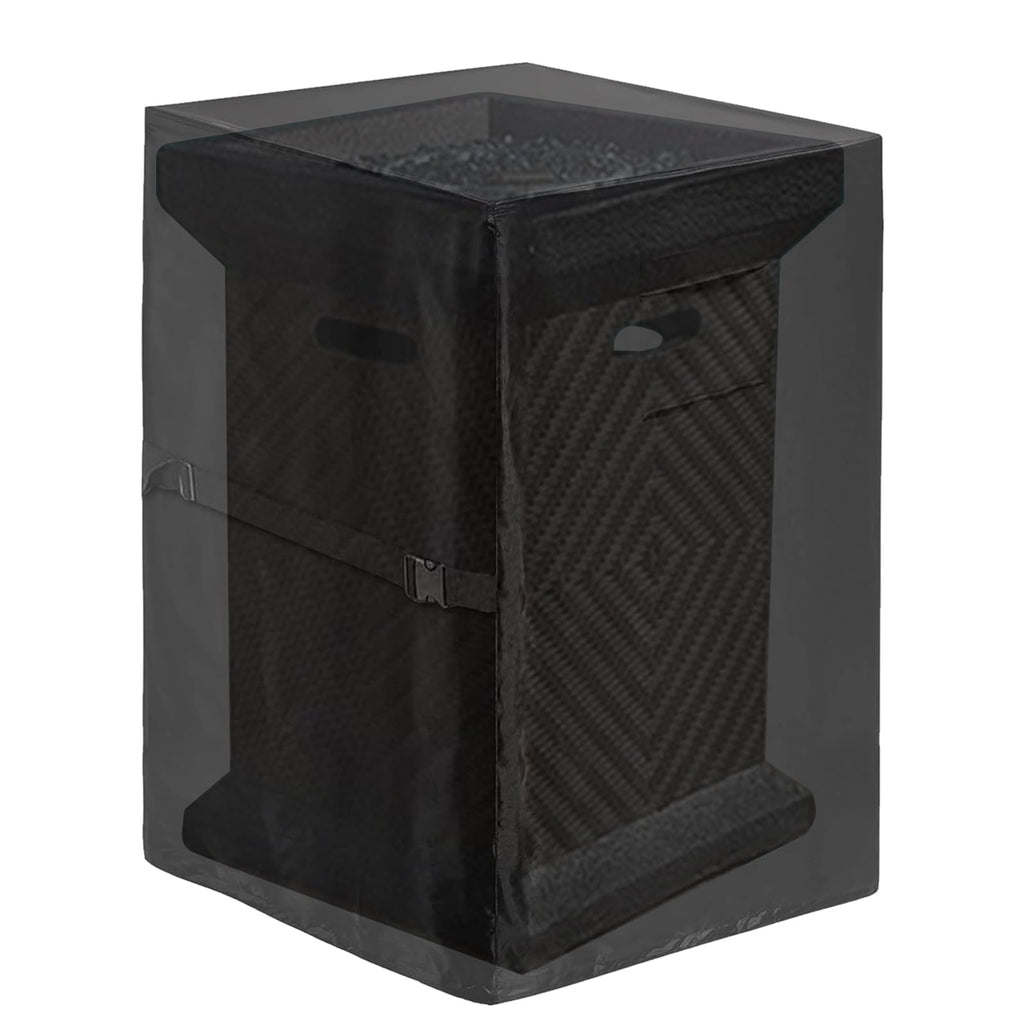 MDEOOSKY Patio Fire Column Cover, 420D Waterproof, UV-Resistant, Black, 21"L x 21"W x 35"H