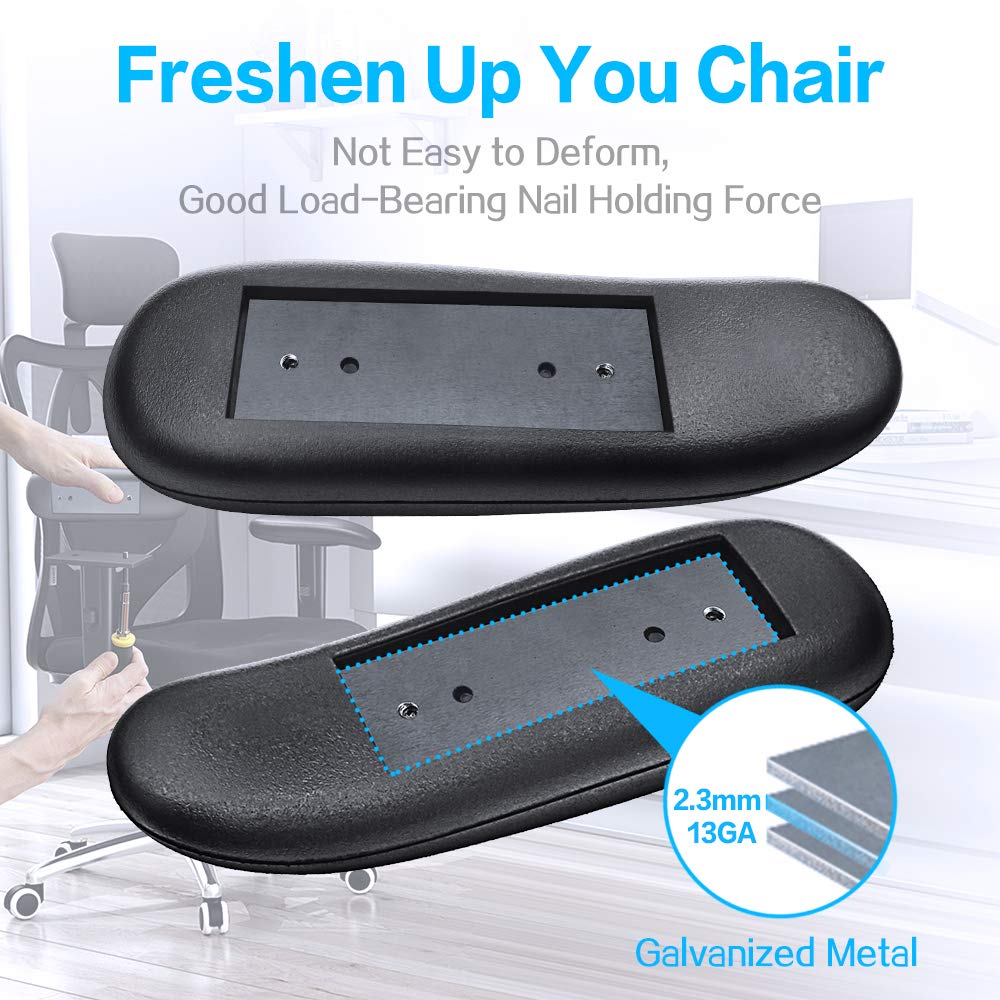Office Chair Armrest Replacement Pads, 1 Pair Chair Arm Rest Pads Universal Soft PU Leather Office Chair Parts