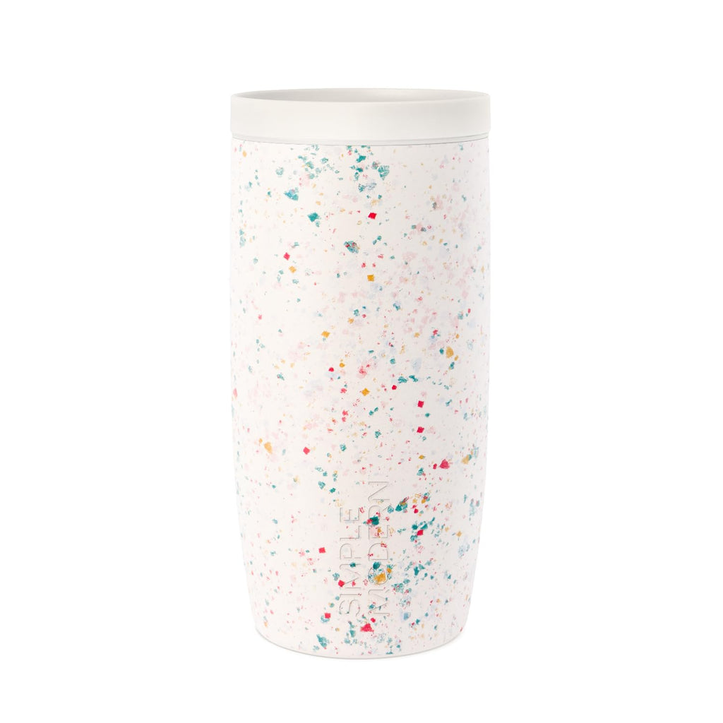 Simple Modern Travel Coffee Mug Tumbler with 360° Lid | Ceramic-Lined Insulated Stainless Steel Cold Brew Iced Coffee Cup | Gifts for Women Men Her Him | Voyager Signature | 16oz | Cream Terrazzo