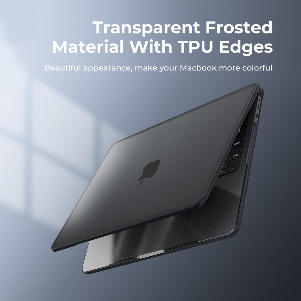 BlueSwan Compatible with MacBook Pro 13 inch Case 2024-2017 A2338 M2/M1 A2289 A2251 A2159 A1989 A1706 A1708, Anti-Cracking and Anti-Fingerprint Hard Shell Case, Frosted Black