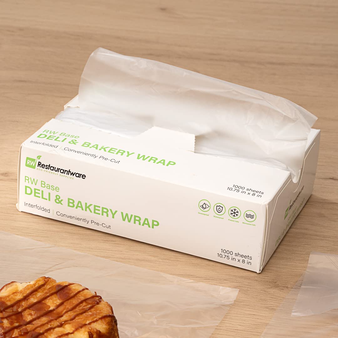 Restaurantware Plastic Food Wraps 1000 Pack of 10.75" x 8" Pre-Cut Clear Sandwich Wraps Disposable Pop-Up Microwavable Freezable Greaseproof Food Covers for Burgers, Snacks, and Take Out