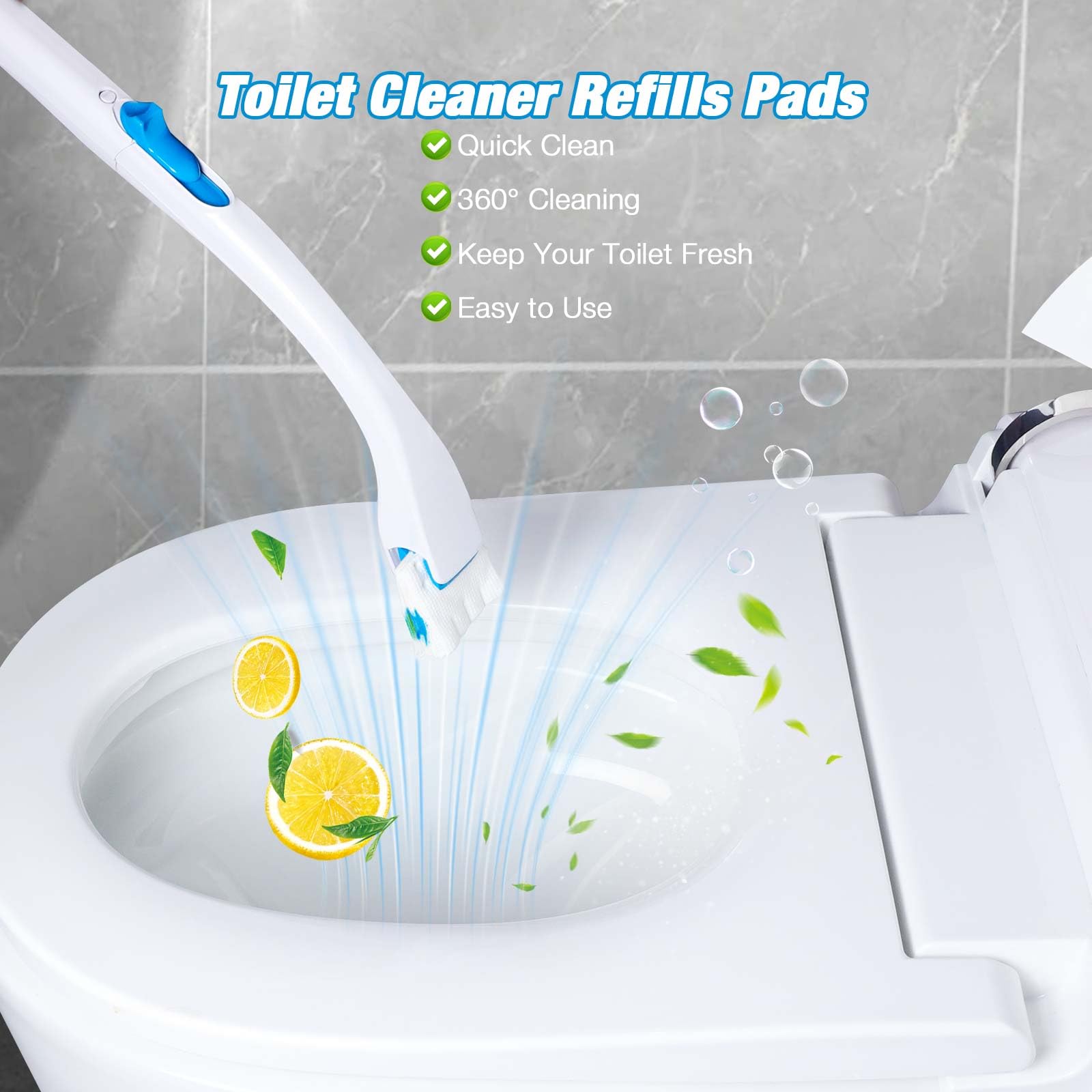 Flushable Toilet Refills with 48ct, Fresh Flushable Disposable Toilet Brush Refills for Toilet and Bathroom, Lemon Scent