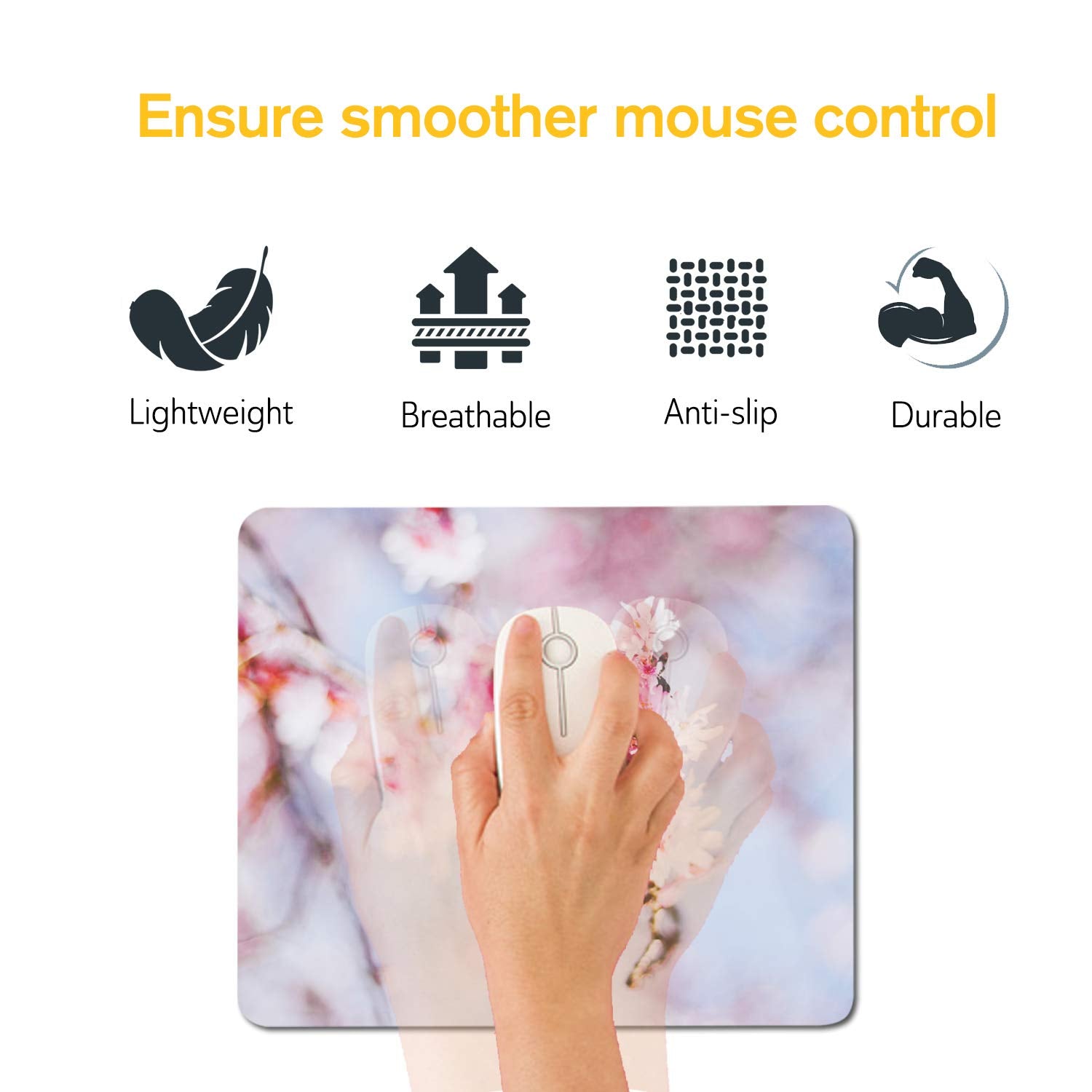 A-SUB Sublimation Mouse Pad Blank Rectangular Blanks 12 pcs for Sublimation Transfer Heat Press Printing Crafts 24x20x0.2cm White